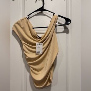 H&M Cream Draped Top